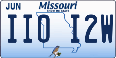 MO license plate II0I2W