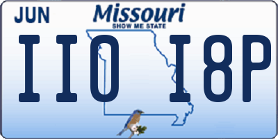 MO license plate II0I8P