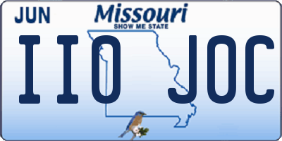 MO license plate II0J0C