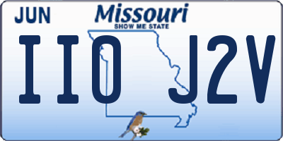 MO license plate II0J2V