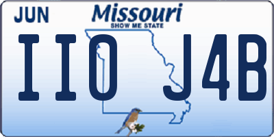 MO license plate II0J4B