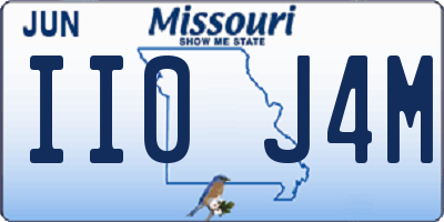 MO license plate II0J4M