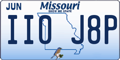 MO license plate II0J8P