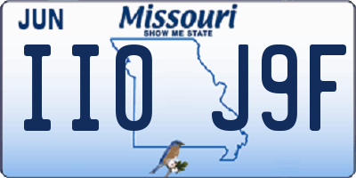 MO license plate II0J9F