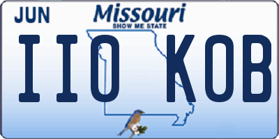 MO license plate II0K0B