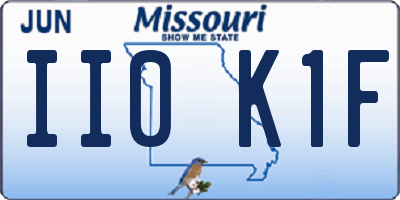 MO license plate II0K1F