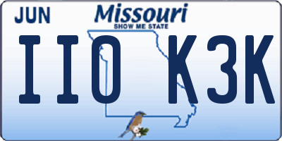 MO license plate II0K3K
