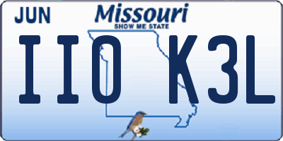 MO license plate II0K3L