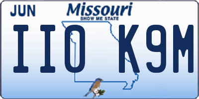 MO license plate II0K9M