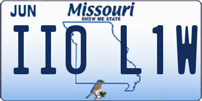 MO license plate II0L1W