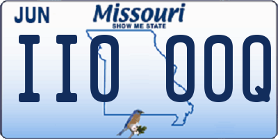 MO license plate II0O0Q
