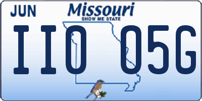 MO license plate II0O5G