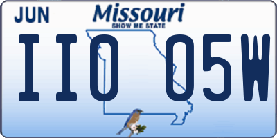 MO license plate II0O5W