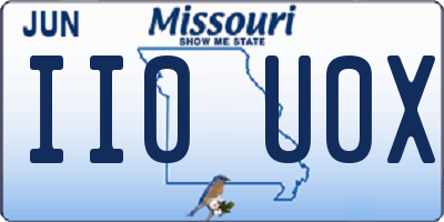 MO license plate II0U0X