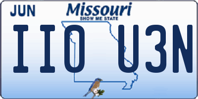 MO license plate II0U3N