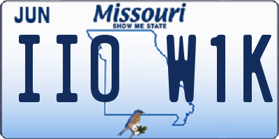 MO license plate II0W1K