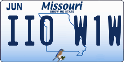 MO license plate II0W1W