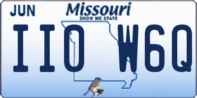 MO license plate II0W6Q