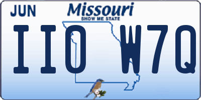 MO license plate II0W7Q