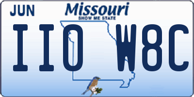 MO license plate II0W8C