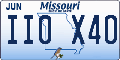 MO license plate II0X4O