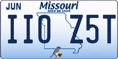 MO license plate II0Z5T
