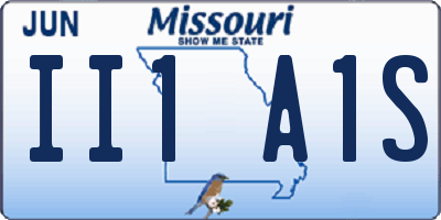 MO license plate II1A1S