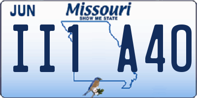 MO license plate II1A4O