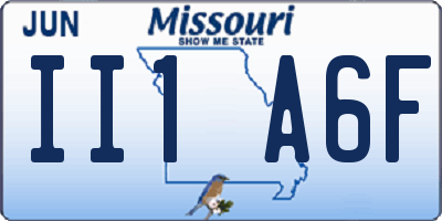 MO license plate II1A6F