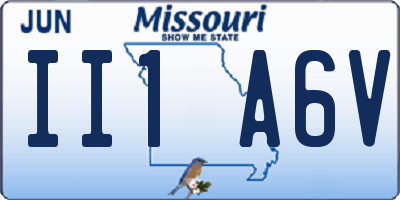 MO license plate II1A6V