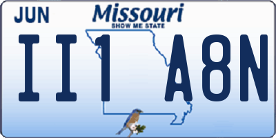 MO license plate II1A8N