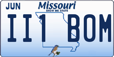 MO license plate II1B0M