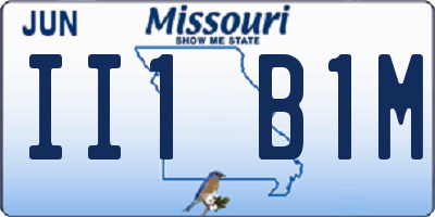 MO license plate II1B1M