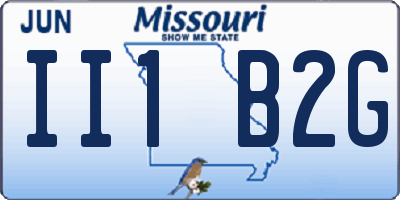 MO license plate II1B2G