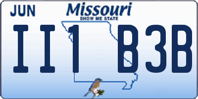 MO license plate II1B3B