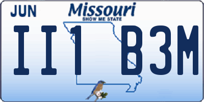 MO license plate II1B3M