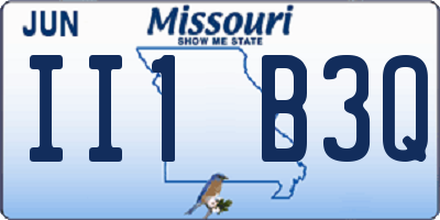 MO license plate II1B3Q