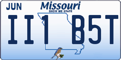 MO license plate II1B5T
