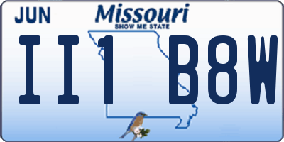 MO license plate II1B8W