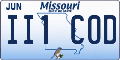 MO license plate II1C0D