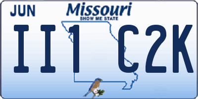 MO license plate II1C2K