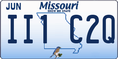 MO license plate II1C2Q