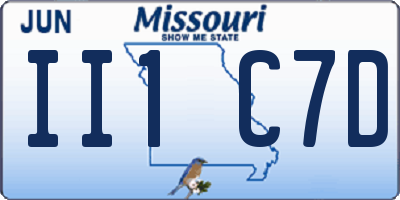 MO license plate II1C7D