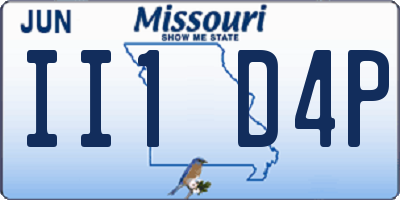 MO license plate II1D4P