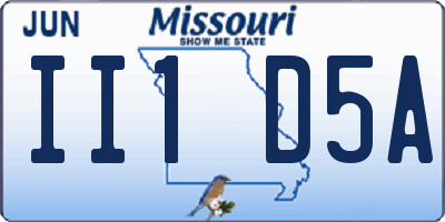 MO license plate II1D5A