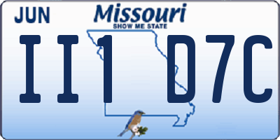 MO license plate II1D7C