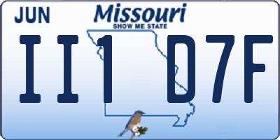 MO license plate II1D7F