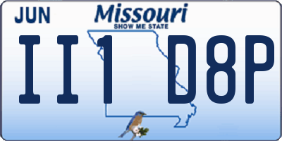 MO license plate II1D8P