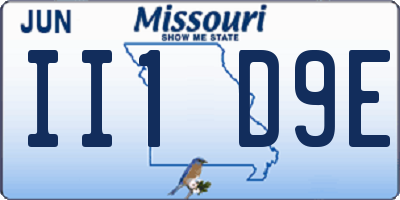 MO license plate II1D9E