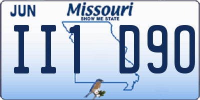 MO license plate II1D9O